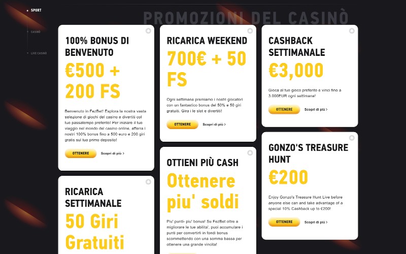 casino stranieri bonus senza deposito