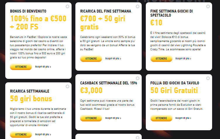promozioni fezbet casino